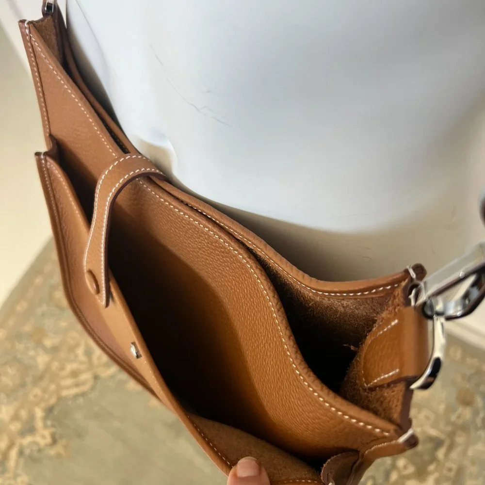 Evelyne III PM Gold Clemence Bag w/ Silver Hardware - Picture 13 of 16